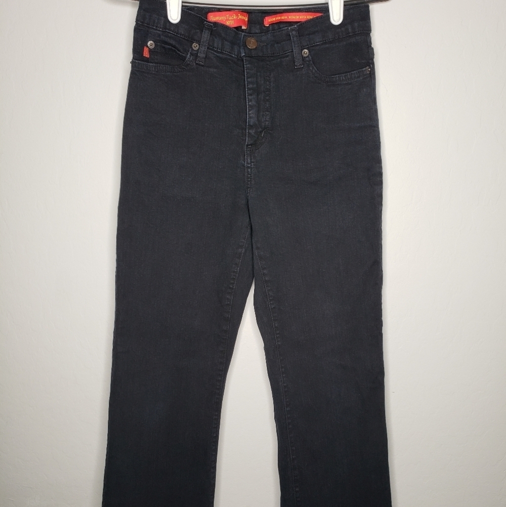 NYDJ Black Stretchy Tummy Tuck Jeans Size 8P 26x29